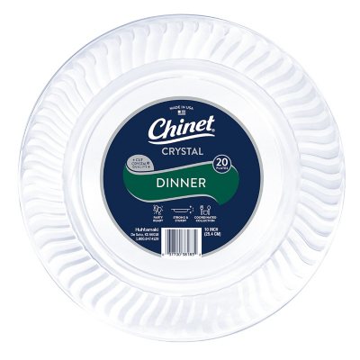 Chinet Cut 38523 Crystal 10 Clear Plastic Plates, 25 ct