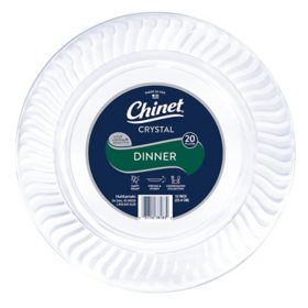 Chinet Crystal Clear Plastic Dinner Plate, 10" 100 ct.