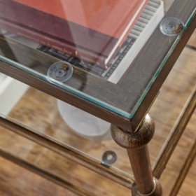 Thornton Glass Top Writing Desk Bronze Sam S Club