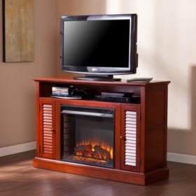Chatsworth Media Console Fireplace Classic Mahogany Sam S Club