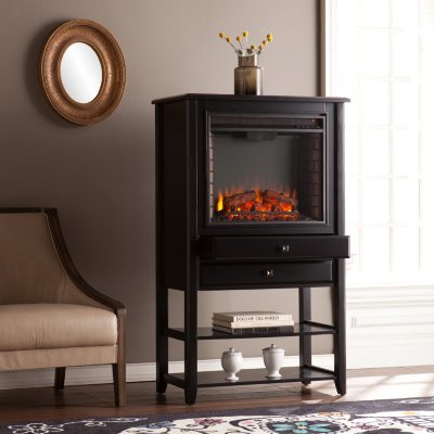 Mayer Convertible Electric Fireplace Corner Storage Tower Sam S Club