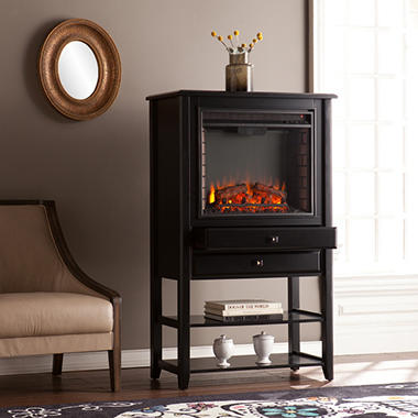 Mayer Convertible Electric Fireplace Corner Storage Tower