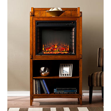Park Hill Electric Fireplace Bookcase Tower