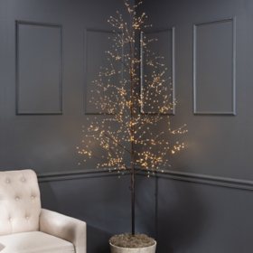 7' Brown PVC-Wrapped Lighted Tree