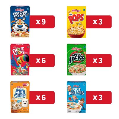 Kellogg's Breakfast Cereal Mini Boxes Assorted 2.39 oz Box 30