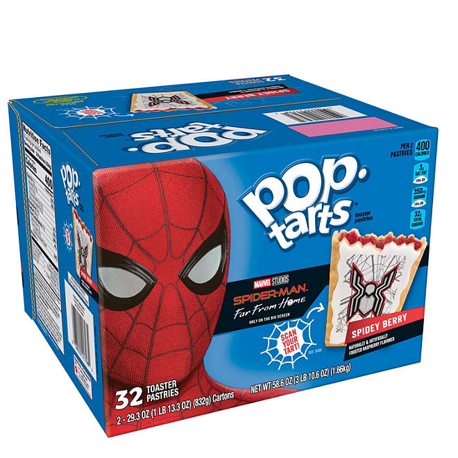 Kellogg's Pop-Tarts Marvel's Spider-Man Toaster Pastries, Spidey Berry (58.6 oz., 16 ct.)