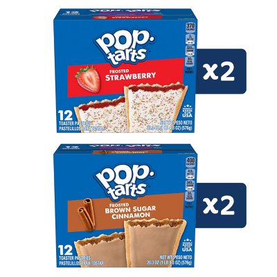 Pop-Tarts Frosted Variety Pack, Brown Sugar Cinnamon and Strawberry (48  ct.) - Sam's Club