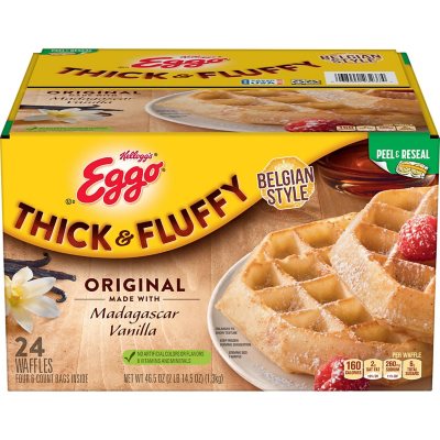 Kellogg's Eggo Thick and Fluffy Belgian Style Waffles, Frozen (24 waffles)  - Sam's Club