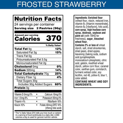 Kellogg's Pop Tarts Strawberry Sensation Pastry Snacks 8x48g