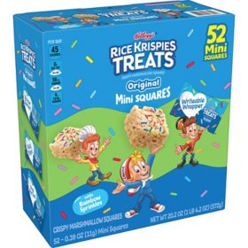 Kellogg's Rice Krispies Treats Mini Squares, Original with Rainbow Sprinkles (52 ct.)