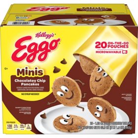 Kellogg's Eggo Chocolatey Chip Pancake Pouches, Frozen, 1.69 oz., 20 ct.