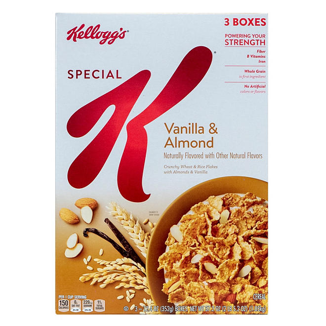 Kellogg's Special K Breakfast Cereal, Vanilla Almond (3 pk./37.20 oz.)