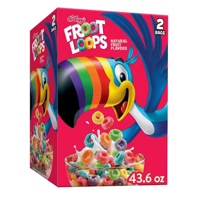 Kellogg's Froot Loops Breakfast Cereal, Fruit Flavored, Breakfast Snacks  with Vitamin C, Family Size, Original, 19.4oz Box (1 Box)