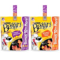 Purina Beggin' Strips Real Meat Dog Treats Variety Pack, Bacon With Bacon & Cheese Flavors - (2) 35.2 oz. Pouches