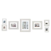 7-Piece Mixed Profile Matted Frame Kit, Distressed White