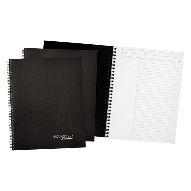Cambridge Limited - Action-Planner Business Notebook Plus Pack, 7 1/4 x 9 1/2, Black, 80 Sheet -  3/PK