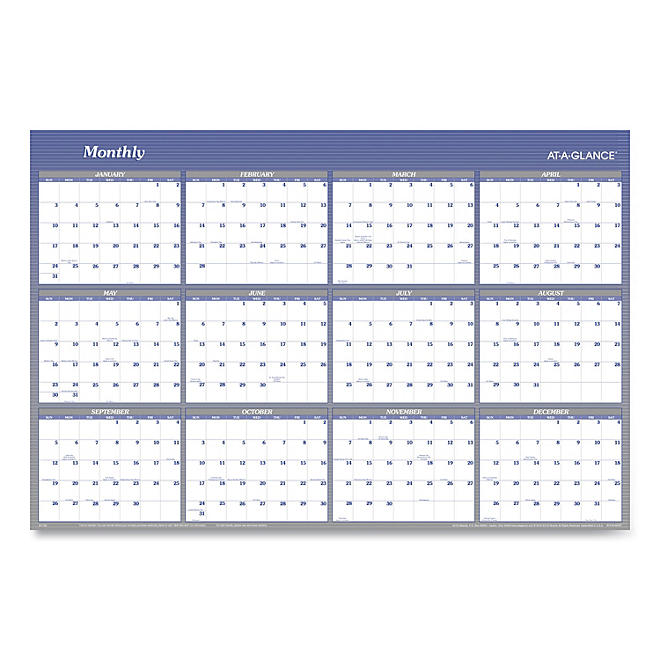 AT-A-GLANCE Vertical/Horizontal Erasable Wall Planner, 32 x 48, 2021