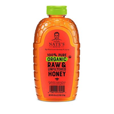 Nature Nate's 100% Organic Pure Raw and Unfiltered Honey, 40