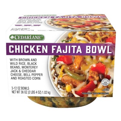 Cedarlane Chicken Fajita Bowl (12 oz., 3 pk.) Sam's Club