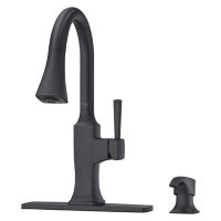 Kroft 1-Handle Pull-Down Kitchen Faucet in Matte Black Finish