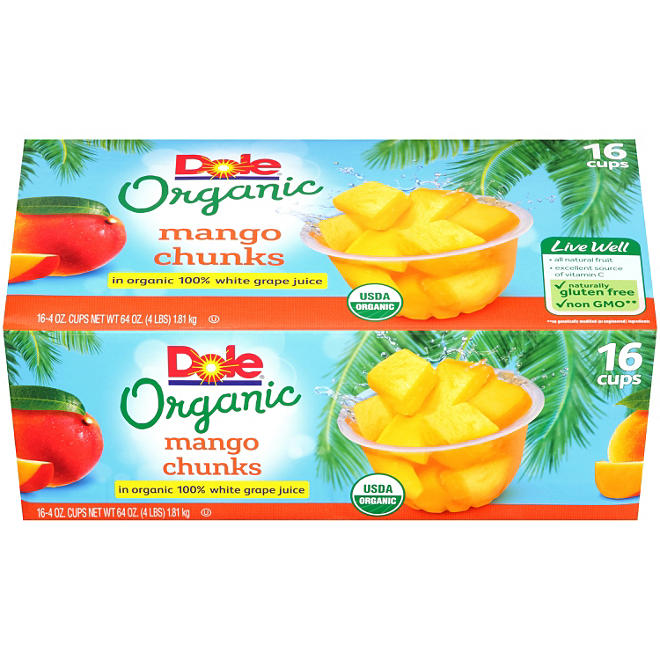Dole Organic Mango Chunks (4 oz. ea., 16 ct.)