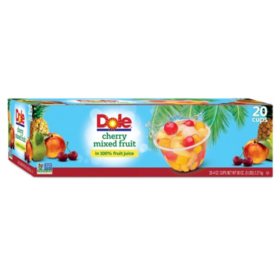 Dole Fruit Bowls Cherry Mixed Fruit in 100% Juice 4 oz., 20 pk.