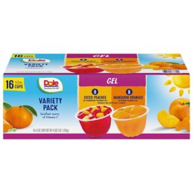 Dole Fruit Bowls in Gel Variety Pack 4.3oz., 16pk.