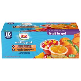 Dole Fruit Bowls in Gel Variety Pack 4.3oz., 16pk.