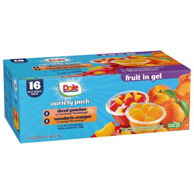 Dole Fruit Bowls in Gel Variety Pack 16 Sam's Club