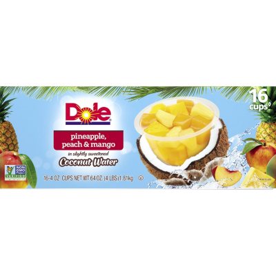 Dole Pineapple, Peach, and Mango Bowls (4 oz., 16 ct.) Sam's Club