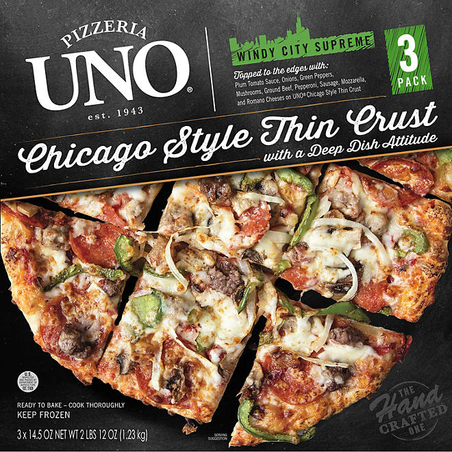 Uno Pizzeria Chicago Thin Crust Supreme Pizza (3 ct.)
