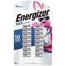 Energizer 123 Lithium 3V Photo Batteries, 16 pk.