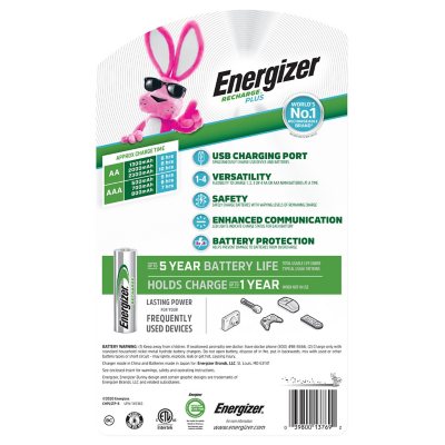 Energizer Rechargeable Emergency LED Flashlight, Plug-In Power