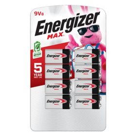 Energizer MAX 9 Volt Alkaline Batteries, 8 Pack