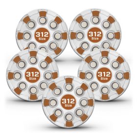 Energizer Hearing Aid Batteries Size 312, Brown Tab (40 pk.)