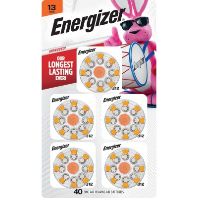 Energizer Hearing Aid Batteries Size 13, Orange Tab, 24Pack