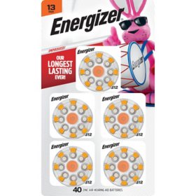 Energizer Hearing Aid Batteries Size 13, Orange Tab (40 pk.)