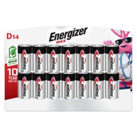 Energizer MAX D Alkaline Batteries, 14 Pack