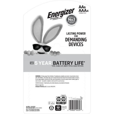 Energizer Recharge Power Plus AA (6) & AAA (4) Batteries - Sam's Club