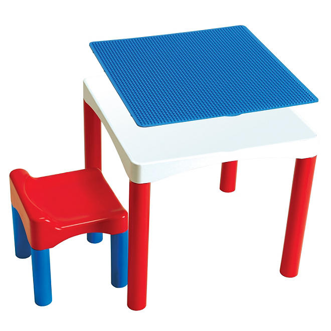 Block Builders 2-in-1 Construction Table and Stool
