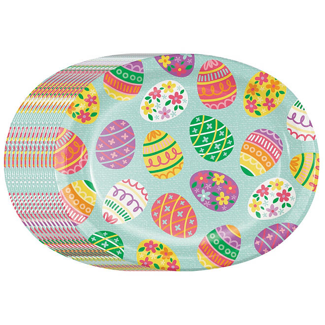 Member's Mark Eggstra Fun Easter Oval Paper Plates - 55 ct.