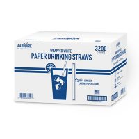 Aardvark White Wrapped Paper Straws, 7.75" (3,200 ct.)