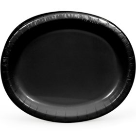 Artstyle Black Oval Paper Plates, 10" x 12" (55 ct.)