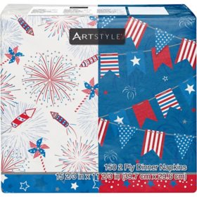 Artstyle 4th of July Fireworks Fun Dinner Napkins, 8" x 4" (150 ct.)
