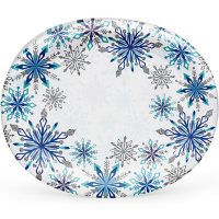 Artstyle Holiday Frost and Freeze Oval Paper Plates, 10" x 12" (55 ct.)