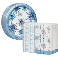 Artstyle Holiday Frost and Freeze Paper Plates and Dinner Napkins Kit (240 ct.)