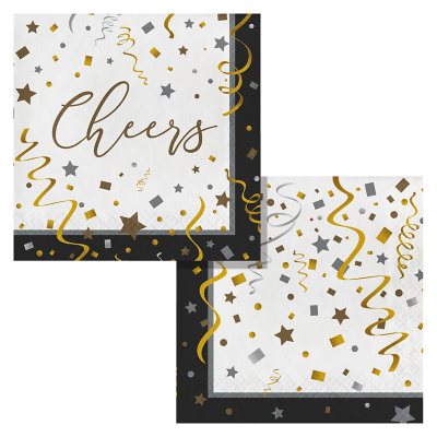 Artstyle Silver and Gold Celebration Lunch Napkins, 6.5" (200 ct.)