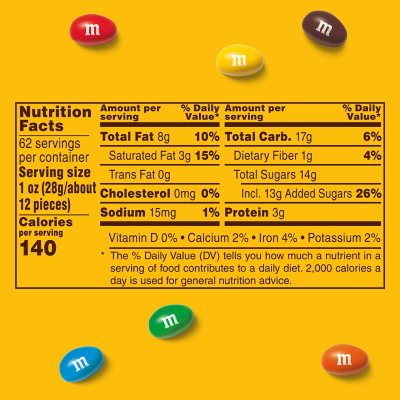 M&M'S Peanut Milk Chocolate Candy Bulk Jar (62 oz.) - Sam's Club