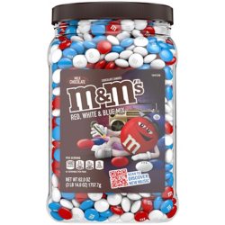 M&M's Red, White & Blue Patriotic Mix Peanut Chocolate Bulk Candy, 62 oz.