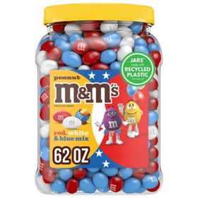 M&M'S Milk Chocolate Peanut Red, White & Blue Bulk Candy, 62 oz.